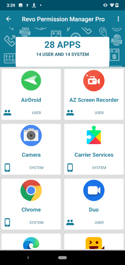 list of apps filtered by permission