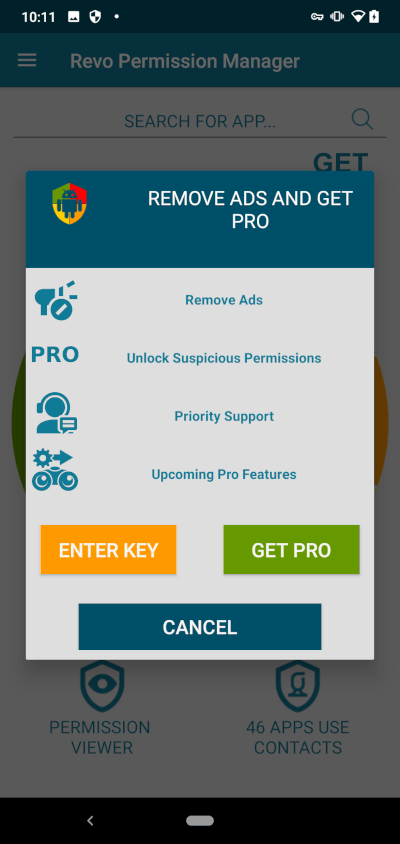 Revo Permission Analyzer remove ads screen