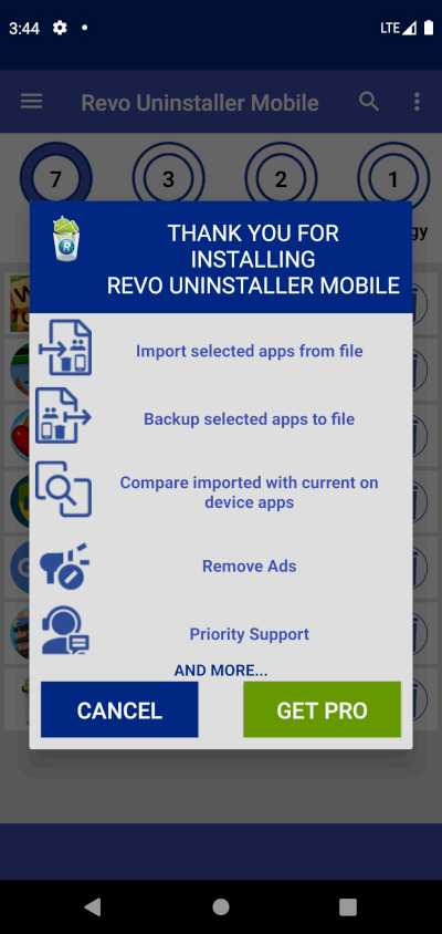 revo uninstaller mobile thank you screen
